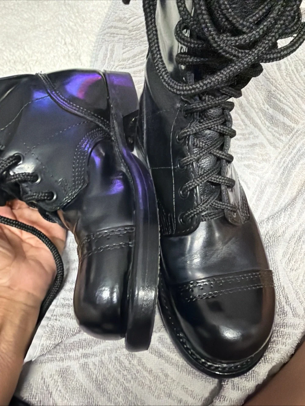 Corcoran 6.5E Black Leather Lace-Up Combat Boots made in the USA K30207